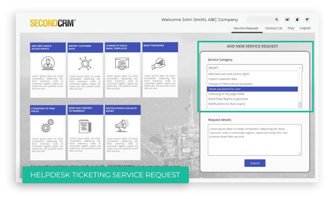 Helpdesk Ticketing Service Request